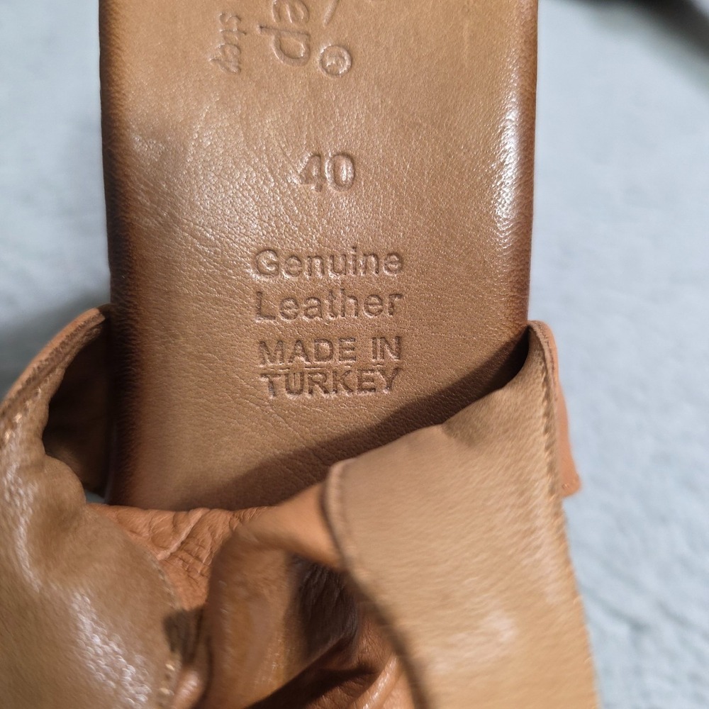 Women Vintage Style 70s 9.5 / 40 Spring Step Madeleine Brown Leather 3" Heel - Picture 5 of 8